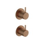 Hotbath Cobber Bateria natryskowa podtynkowa 2-drożna z zaworem odcinającym - element zewnętrzny Aged Brass CB129.AB