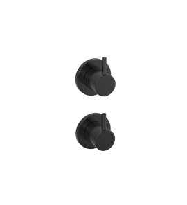 Hotbath Cobber Bateria natryskowa podtynkowa 2-drożna z zaworem odcinającym - element zewnętrzny Matt Black PVD CB129.MBP