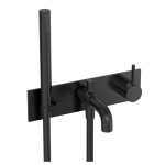 Hotbath Cobber Bateria wannowa podtynkowa z wylewką i słuchawką prysznicową 2-drożna - element zewnętrzny Matt Black PVD CB127.MBP