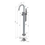 Hotbath Cobber Bateria wannowa z zestawem prysznicowym wolnostojąca Matt White CB187.WH