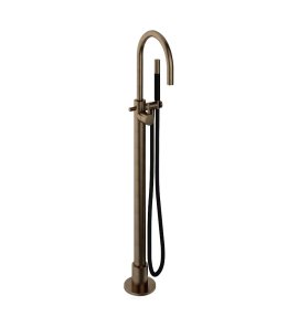 Hotbath Cobber Bateria wannowa z zestawem prysznicowym wolnostojąca Aged Brass CB187.AB