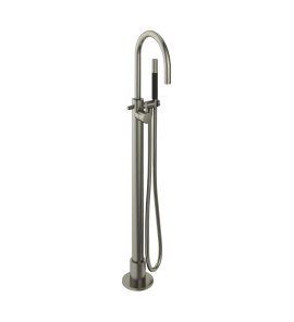 Hotbath Cobber Bateria wannowa z zestawem prysznicowym wolnostojąca Brushed Nickel CB187.GN