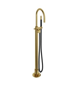 Hotbath Cobber Bateria wannowa z zestawem prysznicowym wolnostojąca Brushed Brass PVD CB187.BBP