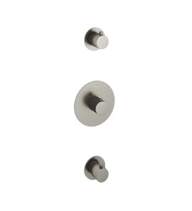 Hotbath Cobber Bateria natryskowa termostatyczna podtynkowa z 2 zaworami - element zewnętrzny Brushed Nickel CB007.GN