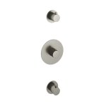 Hotbath Cobber Bateria natryskowa termostatyczna podtynkowa z 2 zaworami - element zewnętrzny Brushed Nickel CB007.GN