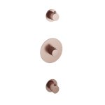 Hotbath Cobber Bateria natryskowa termostatyczna podtynkowa z 2 zaworami - element zewnętrzny Brushed Copper PVD CB007.BCP