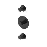 Hotbath Cobber Bateria natryskowa termostatyczna podtynkowa z 2 zaworami - element zewnętrzny Matt Black PVD CB007.MBP