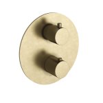 Hotbath Cobber Bateria natryskowa termostatyczna podtynkowa z 2-drożnym przełącznikiem element zewnętrzny Brushed Brass CB009.BB