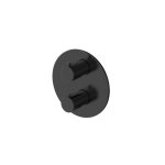 Hotbath Cobber Bateria natryskowa termostatyczna podtynkowa z 2-drożnym przełącznikiem element zewnętrzny Matt Black PVD CB009.MBP
