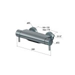 Hotbath Cobber Bateria wannowa termostatyczna ścienna z przełącznikiem i strumieniem wodospadu Brushed Copper PVD B021.BCP