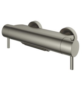 Hotbath Cobber Bateria wannowa termostatyczna ścienna z przełącznikiem i strumieniem wodospadu Brushed Nickel B021.GN