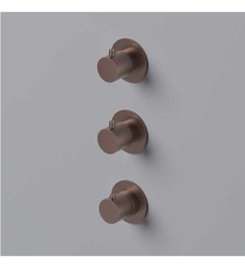 Hotbath Cobber Bateria natryskowa termostatyczna podtynkowa z 2 zaworami element zewnętrzny Brushed Copper PVD CB7066.BCP