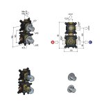 Hotbath Cobber Bateria natryskowa termostatyczna podtynkowa 2-drożna - element zewnętrzny Matt Black PVD CB7009.MBP