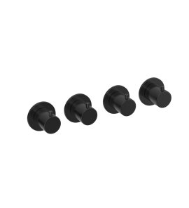 Hotbath Cobber Bateria natryskowa termostatyczna podtynkowa z 4-otworowa - element zewnętrzny Matt Black PVD CB7070.MBP