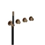 Hotbath Cobber Bateria natryskowa termostatyczna podtynkowa, z dwoma zaworami i słuchawką prysznicową - element zewnętrzny Aged Brass CB7171.AB