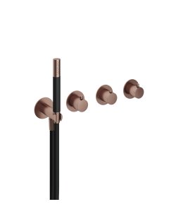 Hotbath Cobber Bateria natryskowa termostatyczna podtynkowa, z dwoma zaworami i słuchawką prysznicową - element zewnętrzny Brushed Copper PVD CB7171.BCP