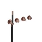 Hotbath Cobber Bateria natryskowa termostatyczna podtynkowa, z dwoma zaworami i słuchawką prysznicową - element zewnętrzny Brushed Copper PVD CB7171.BCP