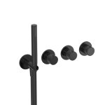 Hotbath Cobber Bateria natryskowa termostatyczna podtynkowa, z dwoma zaworami i słuchawką prysznicową - element zewnętrzny Matt Black PVD CB7171.MBP