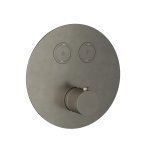 Hotbath Cobber Bateria termostatyczna 2-drożna podtynkowa z przyciskiem element zewnętrzny Brushed Nickel PB009.GN
