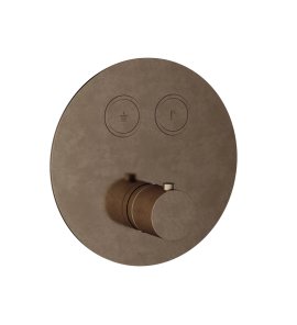 Hotbath Cobber Bateria termostatyczna 2-drożna podtynkowa z przyciskiem element zewnętrzny Aged Brass PB009.AB
