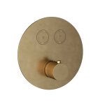 Hotbath Cobber Bateria termostatyczna 2-drożna podtynkowa z przyciskiem element zewnętrzny Brushed Brass PB009.BB