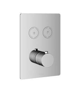 Hotbath Cobber Bateria termostatyczna 2-drożna podtynkowa z przyciskiem element zewnętrzny Chrome PB009Q.CR