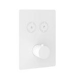 Hotbath Cobber Bateria termostatyczna 2-drożna podtynkowa z przyciskiem element zewnętrzny Matt White PB009Q.WH