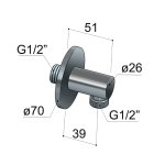 Hotbath Cobber Przyłącze kątowe Brushed Nickel M517.GN