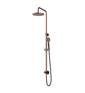Hotbath Cobber Zestaw natryskowy z deszczownicą Ø 200 mm i zestawem prysznicowym na drążku Aged Brass M538.AB