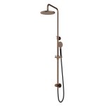 Hotbath Cobber Zestaw natryskowy z deszczownicą Ø 200 mm i zestawem prysznicowym na drążku Aged Brass M538.AB