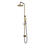 Hotbath Cobber Zestaw natryskowy z deszczownicą Ø 200 mm i zestawem prysznicowym na drążku Brushed Brass PVD M538.BBP