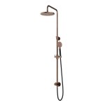 Hotbath Cobber Zestaw natryskowy z deszczownicą Ø 200 mm i zestawem prysznicowym na drążku Brushed Copper PVD M538.BCP