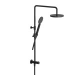 Hotbath Cobber Zestaw natryskowy z deszczownicą Ø 200 mm i zestawem prysznicowym na drążku Matt Black PVD M538.MBP