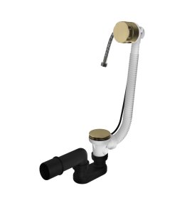 Hotbath Cobber Odpływ wannowy z przelewem i systemem napełniania przez przelew Brushed Brass P033.BB