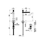 Gessi Incastri Bateria umywalkowa wysoka z korkiem klik-klak Matte Black 75053.299