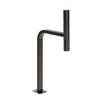 Gessi Incastri Bateria umywalkowa wisząca wysoka z korkiem klik-klak Black Metal Brushed PVD 75253.707