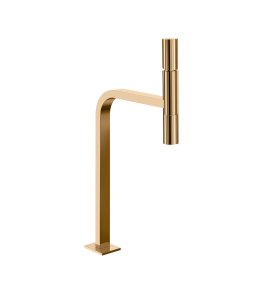 Gessi Incastri Bateria umywalkowa wisząca wysoka bez korka Warm Bronze PVD 75204.735