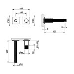 Gessi Incastri Bateria umywalkowa podtynkowa - element zewnętrzny Black Metal PVD 75088.706