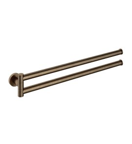Hotbath Cobber Wieszak na ręcznik podwójny z ruchomym ramieniem Aged Brass CBA15.AB