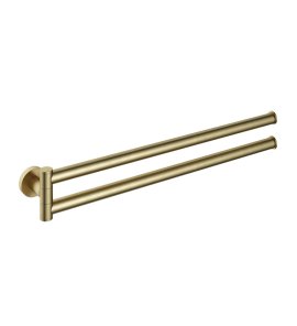 Hotbath Cobber Wieszak na ręcznik podwójny z ruchomym ramieniem Brushed Brass CBA15.BB