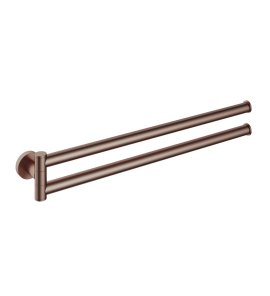 Hotbath Cobber Wieszak na ręcznik podwójny z ruchomym ramieniem Brushed Copper PVD CBA15.BCP