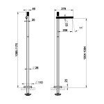 Gessi Incastri Bateria umywalkowa wolnostojąca Black Metal PVD 75095.706
