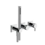 Gessi Incastri Bateria natryskowa 3-otworowa podtynkowa z zestawem prysznicowym - element zewnętrzny Chrom 75036.031