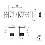 Gessi Incastri Bateria prysznicowa termostatyczna podtynkowa - element zewnętrzny Finox Brushed Nickel 75132.149