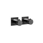 Gessi Incastri Bateria prysznicowa termostatyczna podtynkowa 2-drożna - element zewnętrzny Black Metal PVD 75134.706