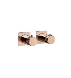 Gessi Incastri Bateria prysznicowa termostatyczna podtynkowa 2-drożna - element zewnętrzny Copper PVD 75134.030