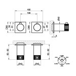 Gessi Incastri Bateria prysznicowa termostatyczna podtynkowa 3-drożna - element zewnętrzny Matte Black 75136.299
