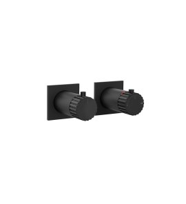 Gessi Incastri Bateria prysznicowa termostatyczna podtynkowa 3-drożna - element zewnętrzny Matte Black 75136.299