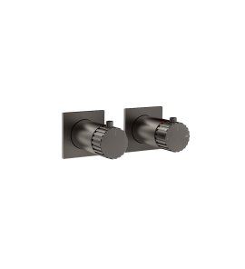 Gessi Incastri Bateria prysznicowa termostatyczna podtynkowa 3-drożna - element zewnętrzny Black Metal Brushed PVD 75136.707