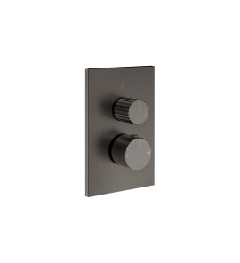 Gessi Incastri Bateria prysznicowa termostatyczna podtynkowa 2-drożna - element zewnętrzny Black Metal Brushed PVD 75135.707